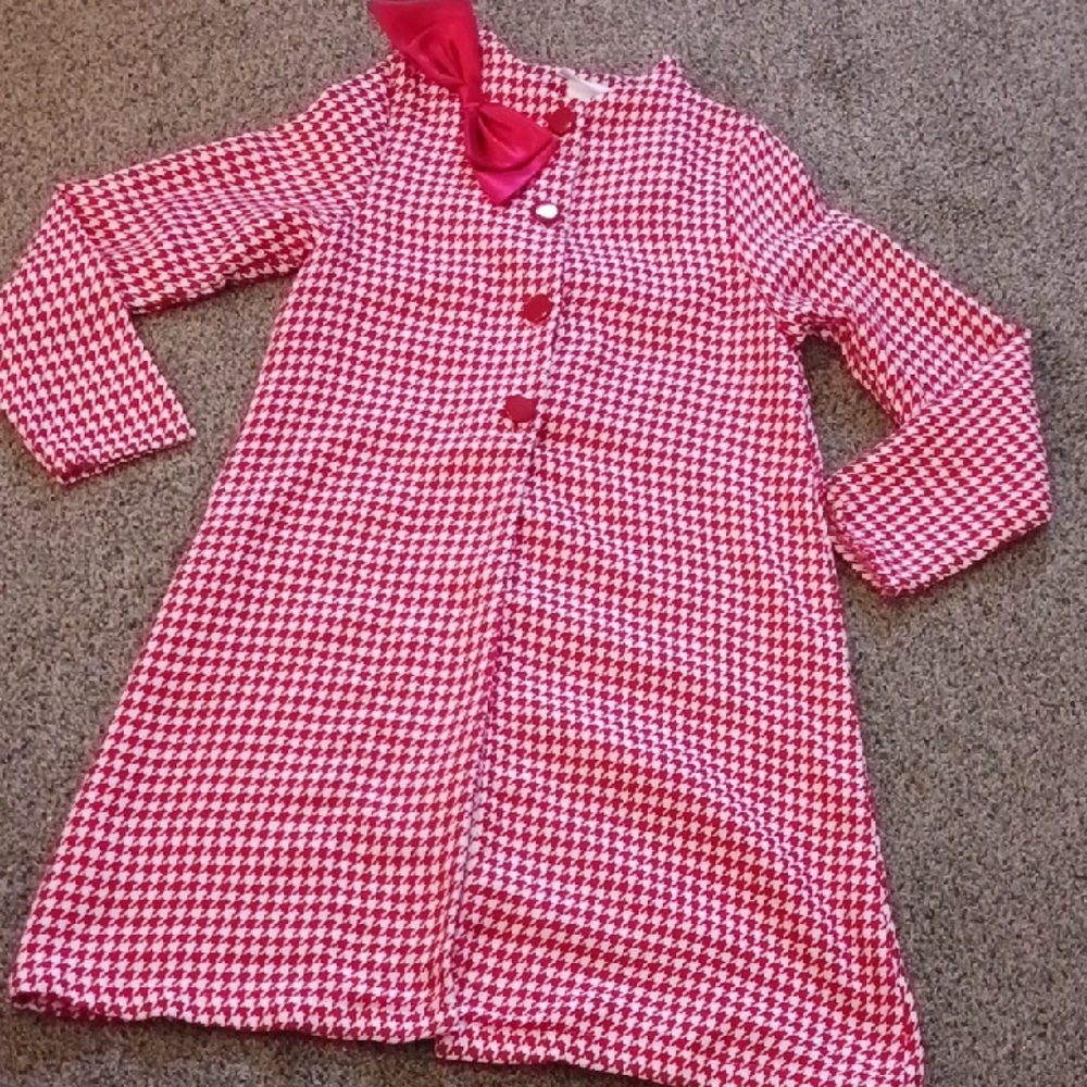 **Size 10 Girls Sweet Heart Rose Houndstooth Lightweight Spring Summer Coat